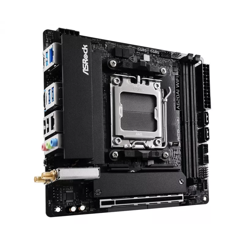 Pagrindinė plokštė ASRock A620AI Wi-Fi AM5 AMD A620A 2x DDR5 1x HDMI 2.1 TMDS/FRL 8G suderinama mITX