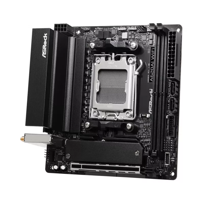 Pagrindinė plokštė ASRock A620AI Wi-Fi AM5 AMD A620A 2x DDR5 1x HDMI 2.1 TMDS/FRL 8G suderinama mITX
