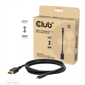 CLUB3D CAC-1563 vaizdo kabelio adapteris 2 m USB Type-C DisplayPort juodas