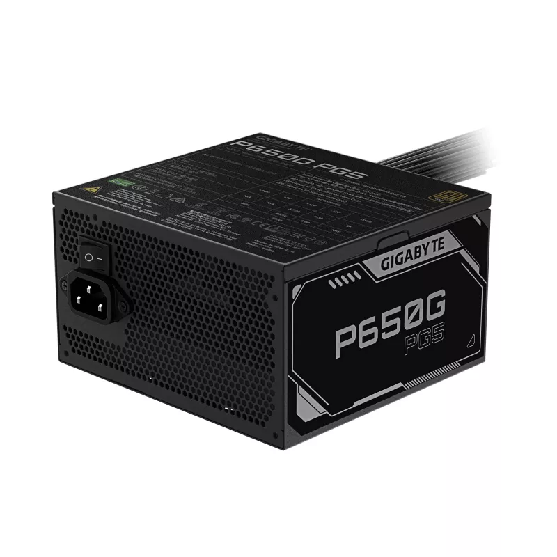 GIGABYTE P650G PCIE 5.1 maitinimo blokas - PCIe 5.1, 80 PLUS Silver, 120 mm ventiliatorius, ATX 3.1 suderinamas, EU kištukas