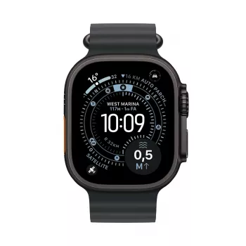 Išmanusis laikrodis Apple Watch Ultra 3 GPS + Cellular 49mm Titaninis korpusas juodas su juodu vandenyno dirželiu