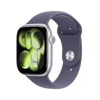 APPLE Watch Series 11 GPS 46 mm sidabrinis aliuminio korpusas su Purple Fog Sport apyranke S/M