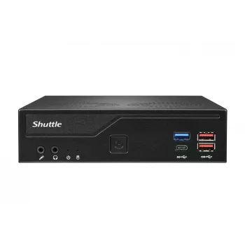 Shuttle Slim PC DH770, S1700, 2x HDMI, 2x DP, 2x 2.5G LAN, 2x COM, 8x USB, 1x 2.5 colio, 2x M.2, 24/7 nuolatinis darbas, su VESA
