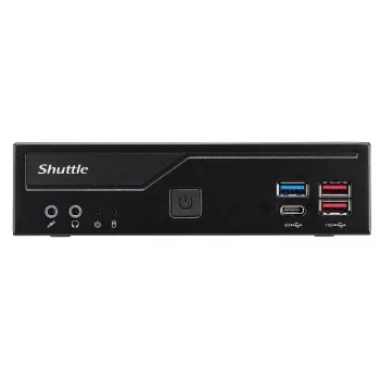 Shuttle Slim PC DH770, S1700, 2x HDMI, 2x DP, 2x 2.5G LAN, 2x COM, 8x USB, 1x 2.5 colio, 2x M.2, 24/7 nuolatinis darbas, su VESA