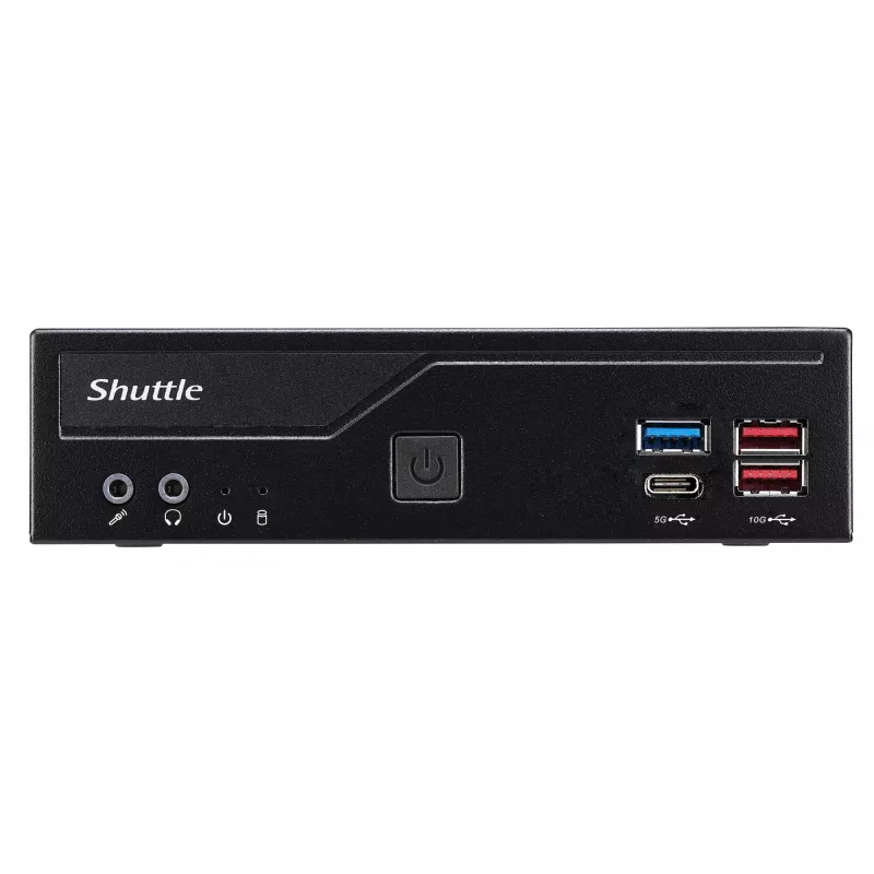 Shuttle Slim PC DH770, S1700, 2x HDMI, 2x DP, 2x 2.5G LAN, 2x COM, 8x USB, 1x 2.5 colio, 2x M.2, 24/7 nuolatinis darbas, su VESA