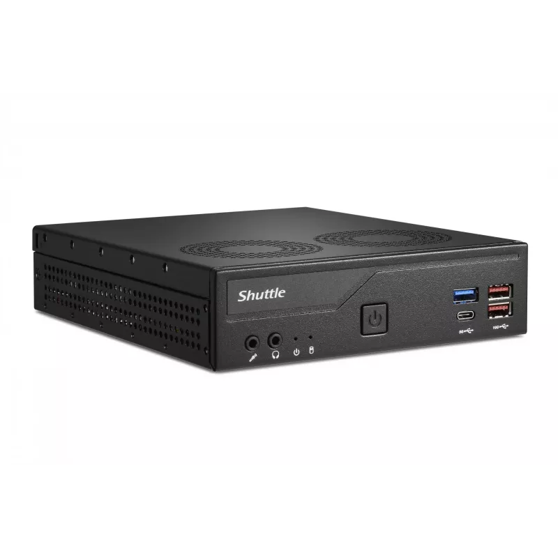 Shuttle Slim PC DH770, S1700, 2x HDMI, 2x DP, 2x 2.5G LAN, 2x COM, 8x USB, 1x 2.5 colio, 2x M.2, 24/7 nuolatinis darbas, su VESA