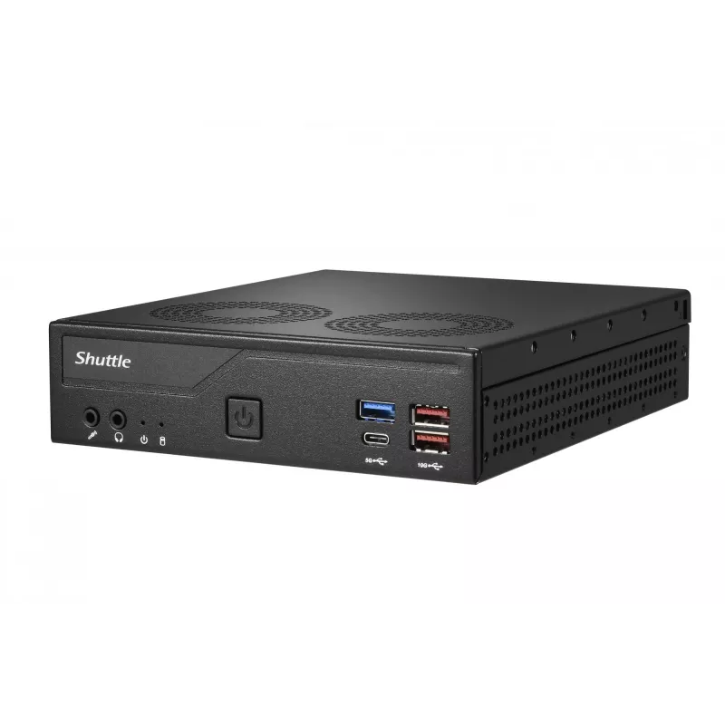 Shuttle Slim PC DH770, S1700, 2x HDMI, 2x DP, 2x 2.5G LAN, 2x COM, 8x USB, 1x 2.5 colio, 2x M.2, 24/7 nuolatinis darbas, su VESA