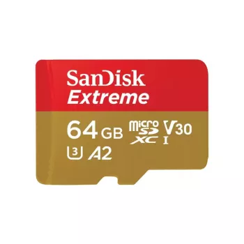 WESTERN DIGITAL Extreme Micro SDXC 64GB + SD adapteris 170MB/s 80MB/s A2 C10 V30 UHS-I U3