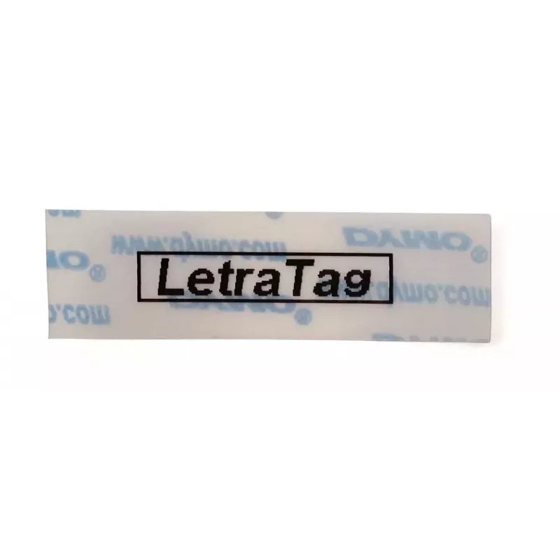 DYMO LetraTag plastikinės etiketės | 12 mm x 4 m rulonas | Juodas tekstas ant skaidraus fono | Universalios lipnios etiketės, skirtos LetraTag etikečių spausdintuvams