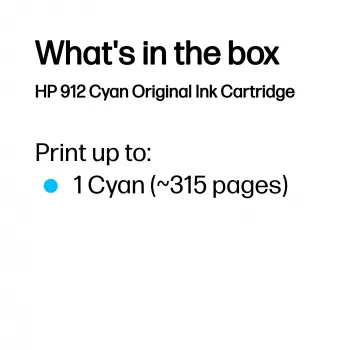 HP 912 Cyan Original rašalo kasetė