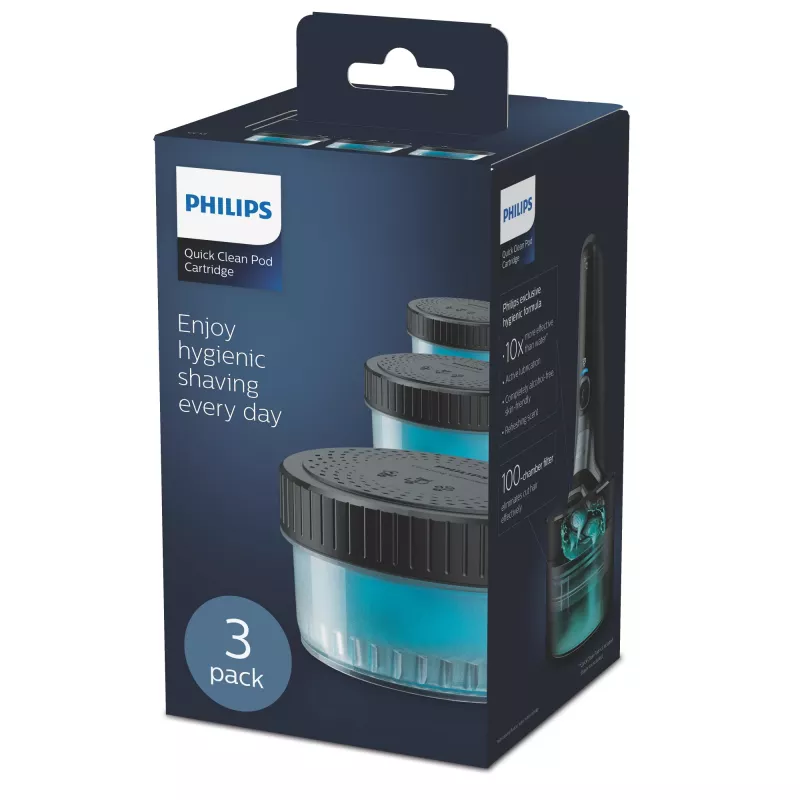 Philips Quick Clean Pod kasetė CC13/50 3 vnt. valymo kasetės elektrinių skustuvų galvutėms