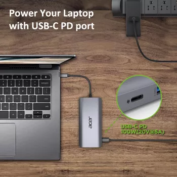 Acer 12v1 Type C Dongle sidabrinis