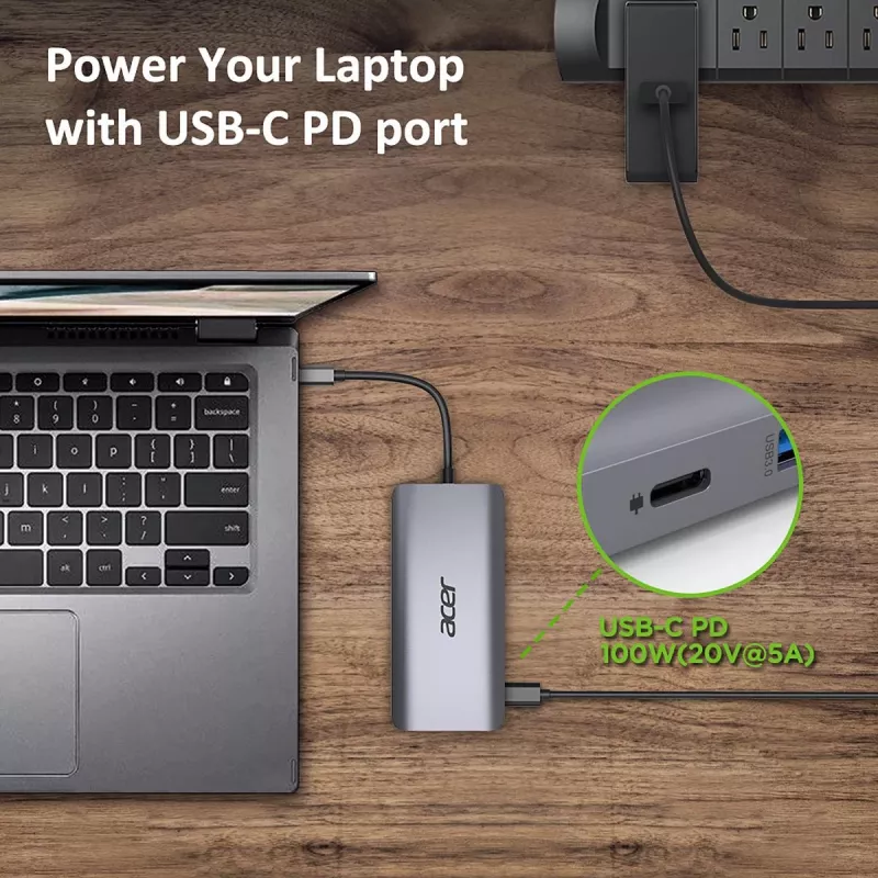 Acer 12v1 Type C Dongle sidabrinis