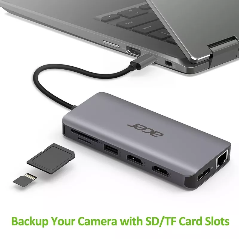 Acer 12v1 Type C Dongle sidabrinis