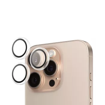 PanzerGlass® Hoops® kameros lęšio apsauga skaidri, skirta iPhone 16 Pro | 16 Pro Max