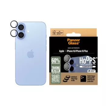 PanzerGlass® Hoops® kameros objektyvo apsauga permatoma iPhone 16 | 16 Plus