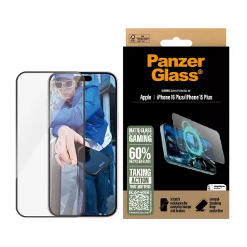 PanzerGlass ® Gaming Screen Protector iPhone 16 Plus | 15 Plus | Ultra-Wide Fit