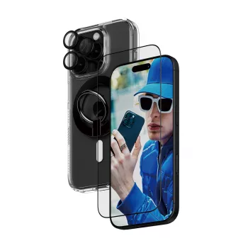 PanzerGlass® 4-in-1 apsaugos rinkinys, iPhone 16 Pro, skaidrus
