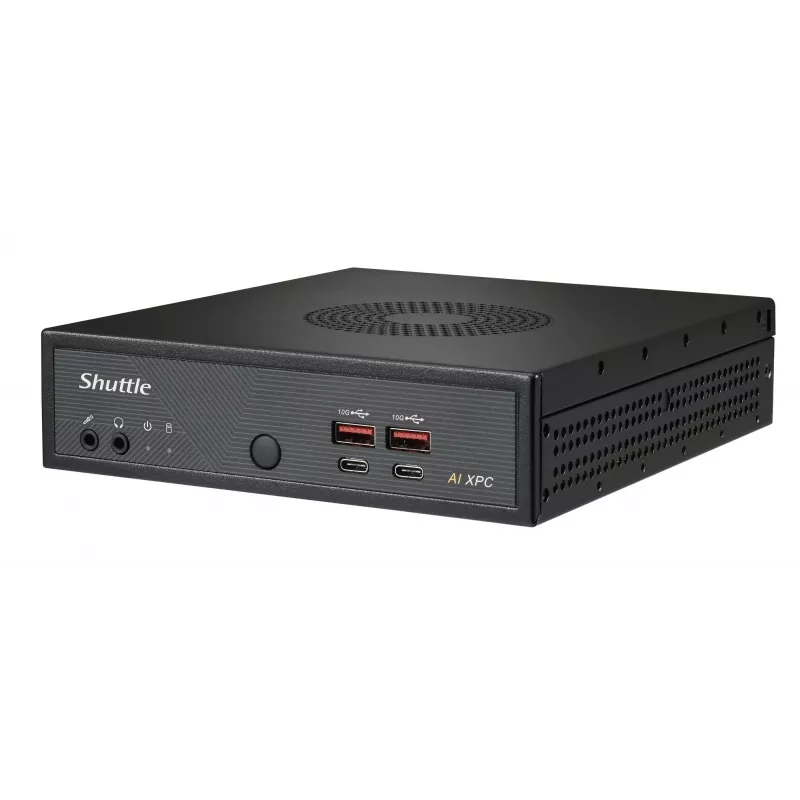 Shuttle Slim AI PC DN11H5 Intel Core Ultra 5 125H, Intel Arc grafika, 2xHDMI, 2xDP, 4x 2,5Gbit LAN, VESA, 24/7 nuolatinis darbas