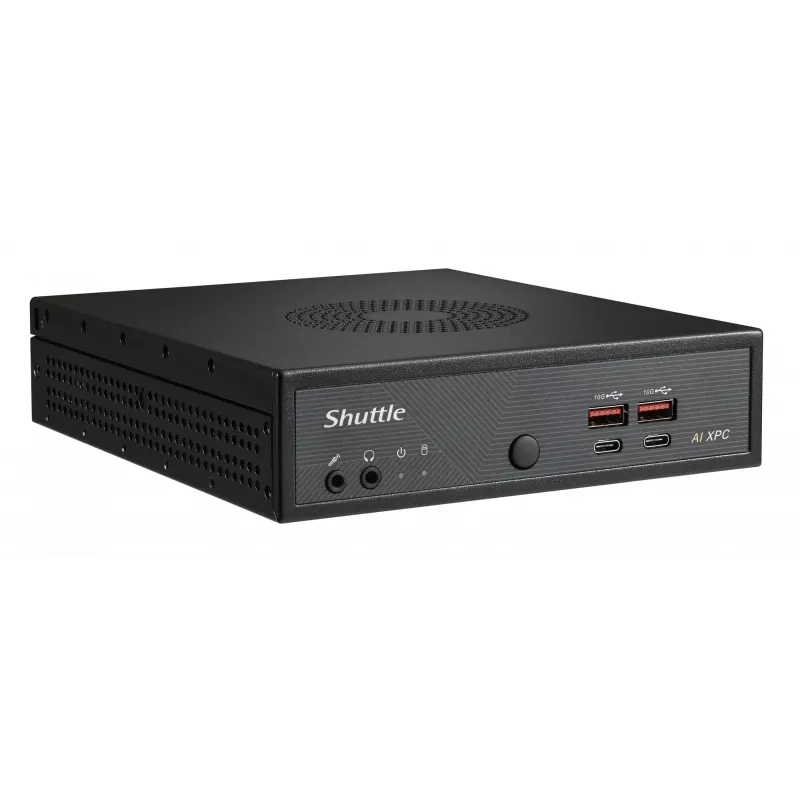 Shuttle Slim AI PC DN11H5 Intel Core Ultra 5 125H, Intel Arc grafika, 2xHDMI, 2xDP, 4x 2,5Gbit LAN, VESA, 24/7 nuolatinis darbas