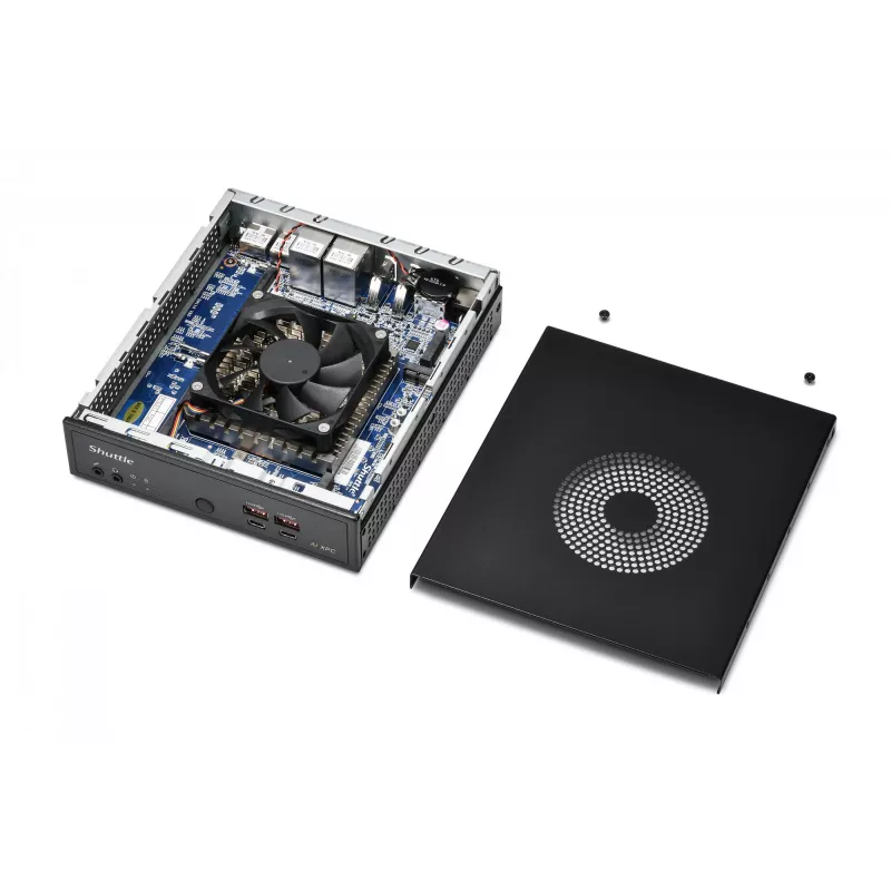 Shuttle Slim AI PC DN11H5 Intel Core Ultra 5 125H, Intel Arc grafika, 2xHDMI, 2xDP, 4x 2,5Gbit LAN, VESA, 24/7 nuolatinis darbas