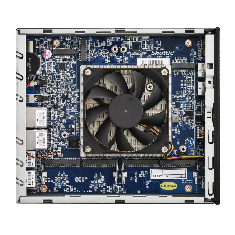 Shuttle Slim AI PC DN11H5 Intel Core Ultra 5 125H, Intel Arc grafika, 2xHDMI, 2xDP, 4x 2,5Gbit LAN, VESA, 24/7 nuolatinis darbas