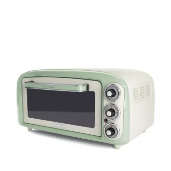 Elektrinė orkaitė Ariete 979 Design 18 L, tinka 30 cm picai, 1380 W, 3 kepimo padėtys, 60 min. laikmatis, nerūdijantis plienas, pastelinė žalia