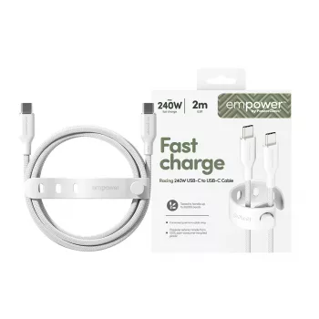PanzerGlass empower™ by ® Racing 240W USB-C į USB-C laidas | USB 2.0 | 2 m | sidabriškai baltas