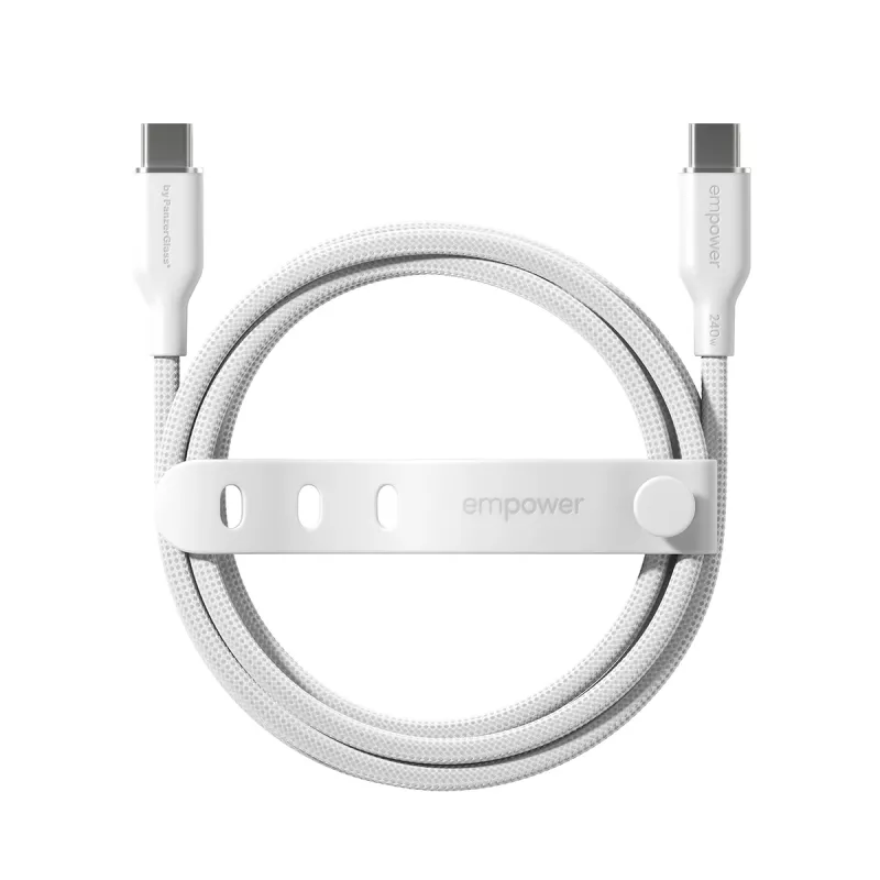 PanzerGlass empower™ by ® Racing 240W USB-C į USB-C laidas | USB 2.0 | 2 m | sidabriškai baltas
