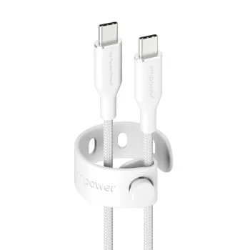 PanzerGlass empower™ by ® Racing USB-C į USB-C laidas, 60 W, USB 2.0, 2 m, sidabriškai baltas