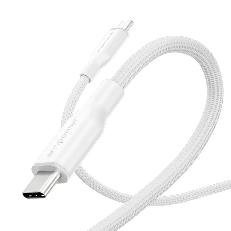 PanzerGlass empower™ by ® Racing USB-C į USB-C laidas, 60 W, USB 2.0, 2 m, sidabriškai baltas