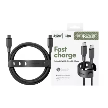 PanzerGlass empower™ by ® Racing 240W USB-C į USB-C laidas | USB 2.0 | 1,2 m | Space Black