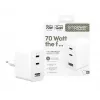 PanzerGlass empower™ by ® Turbo 70W kelių įrenginių įkroviklis su 2x USB-C + USB-A | EU kištukas | sidabriškai baltas