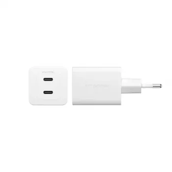 PanzerGlass empower™ by ® Turbo 45W įkroviklis su 2 x USB-C | EU kištukas | sidabriškai baltas