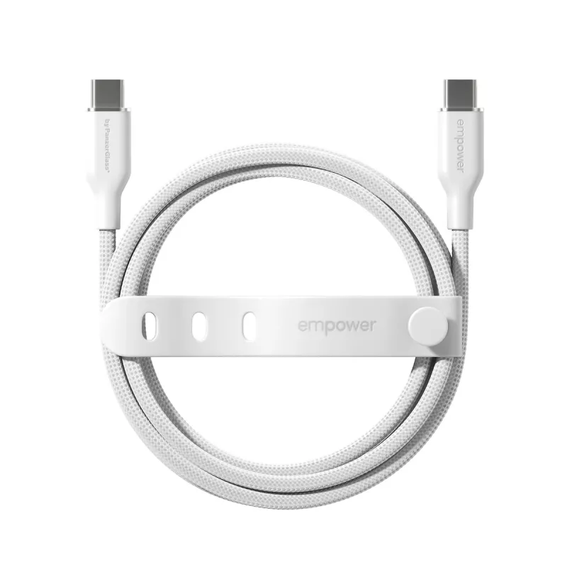 PanzerGlass empower™ by ® Racing USB-C į USB-C laidas 60W | USB 2.0 | 1,2 m | Sidabrinė balta