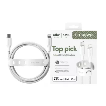 PanzerGlass empower™ by ® Racing 60W USB-C į Lightning laidas | USB 2.0 | 1,2 m | sidabriškai baltas