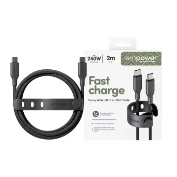 PanzerGlass empower™ by ® Racing 240W USB-C į USB-C laidas | USB 2.0 | 2M | Space Black