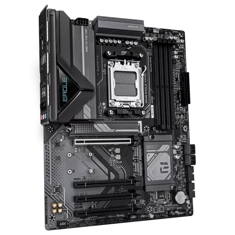 GIGABYTE B840 EAGLE WIFI6E pagrindinė plokštė – AMD Ryzen 9000, 8+2+2 fazių VRM, DDR5 8200MHz (OC), 2xPCIe 4.0 + 1xPCIe 3.0 M.2, Wi-Fi 6E, 2.5GbE LAN, USB 3.2 Gen 2