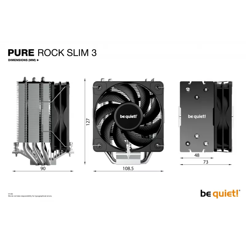 Aušintuvas procesoriui be quiet! Pure Rock Slim 3, 10 cm, sidabrinis