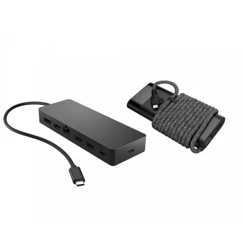 USB-C stotelė ir nešiojamojo kompiuterio įkroviklis HP 9H0H9AA#ABB kompaktiškas dizainas, universali jungtis