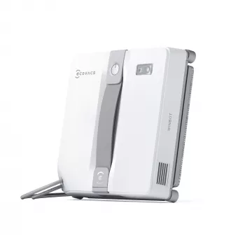 Langų valiklis Ecovacs WINBOT MINI – siurbimas, baterija Li‑Ion, min langas 22×25 cm, 1,3 kg, 215×215×55 mm, pilka/balta