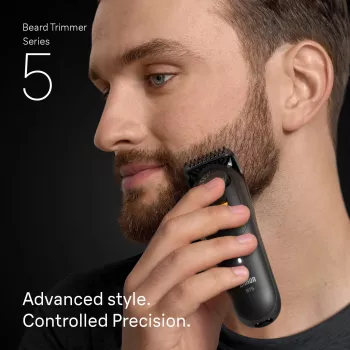 Braun BeardTrimmer 5 BT5560 barzdos kirpimo mašinėlė, baterija, 40 lygių, 2 cm, šlapiam ir sausam naudojimui, juoda