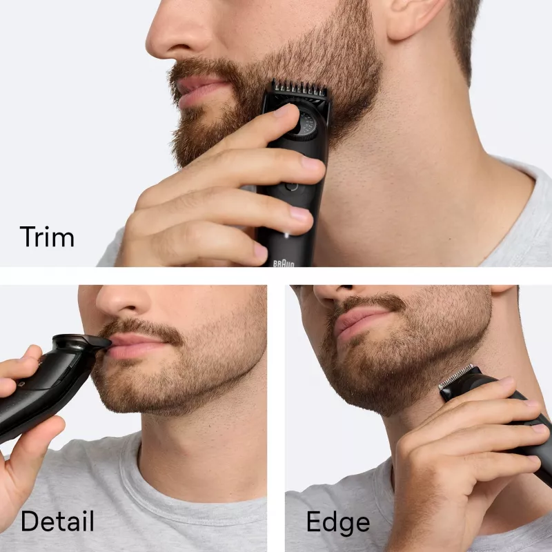 Braun BeardTrimmer 5 BT5560 barzdos kirpimo mašinėlė, baterija, 40 lygių, 2 cm, šlapiam ir sausam naudojimui, juoda