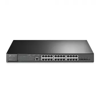 TP-Link Omada 24 prievadų Gigabit ir 4 prievadų 10GE SFP+ L2+ valdomas jungiklis su 24 prievadų PoE+