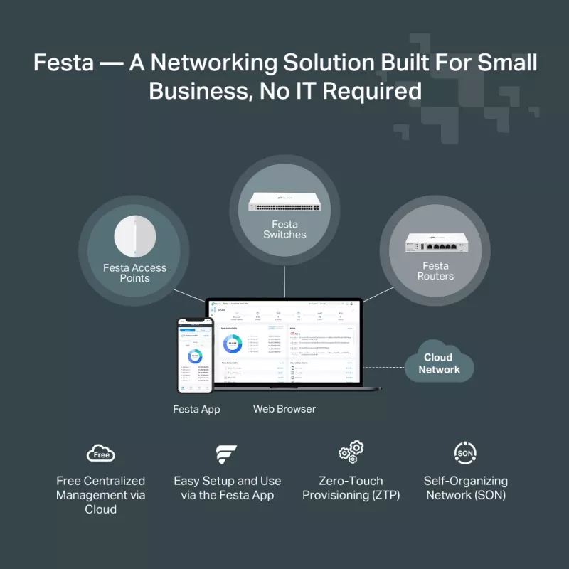 TP-Link Festa FS308G valdomas L2/L2+ Gigabit Ethernet (10/100/1000) maitinimas per Ethernet (PoE) baltas