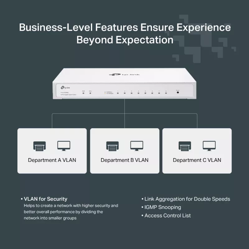 TP-Link Festa FS308G valdomas L2/L2+ Gigabit Ethernet (10/100/1000) maitinimas per Ethernet (PoE) baltas