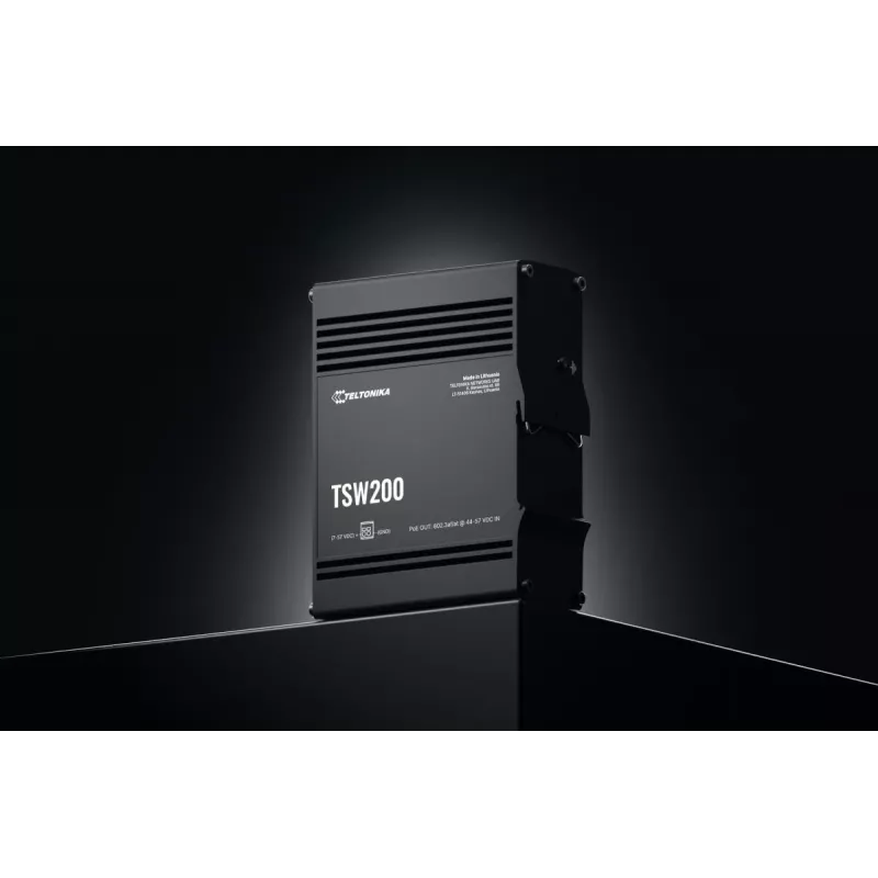 TELTONIKA TSW200 Pramoninis nevaldomas PoE+ Gigabit Ethernet jungiklis