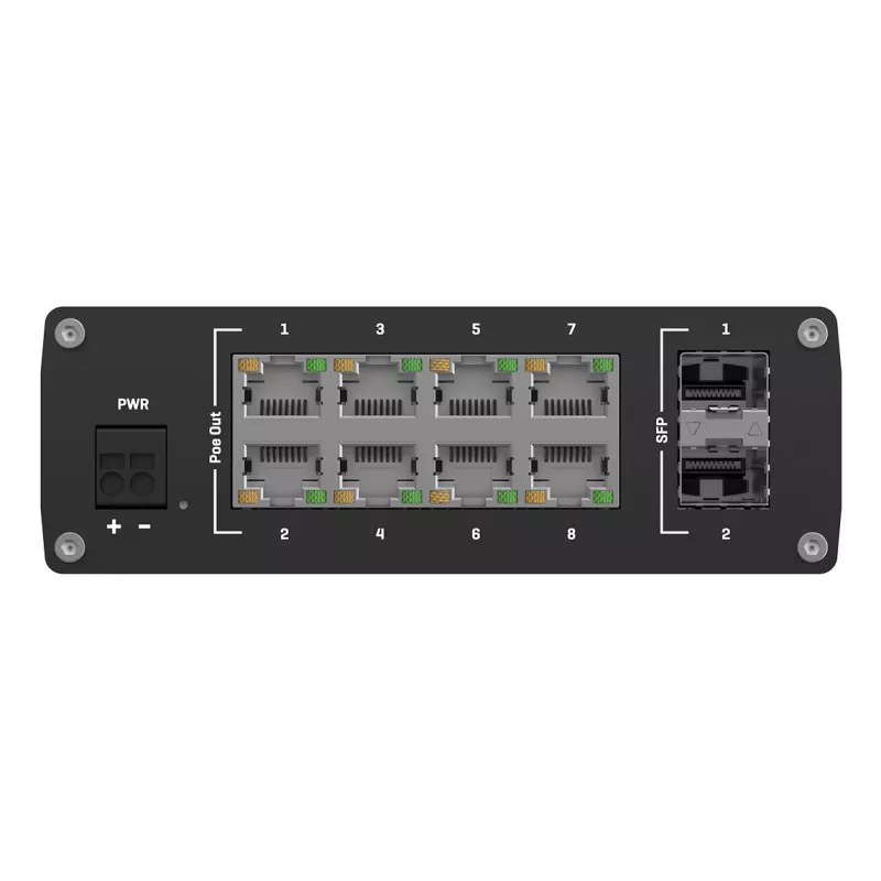 TELTONIKA TSW200 Pramoninis nevaldomas PoE+ Gigabit Ethernet jungiklis