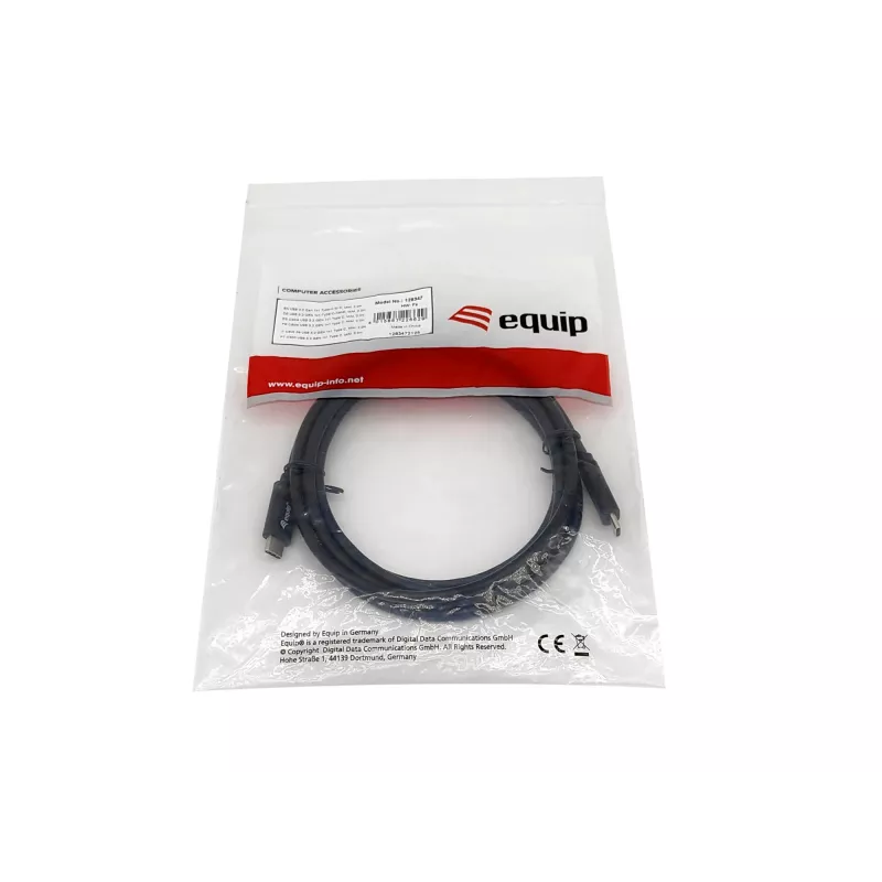 Equip USB 3.2 Gen 1x1 Type-C į C, M/M, 2,0 m, juodas