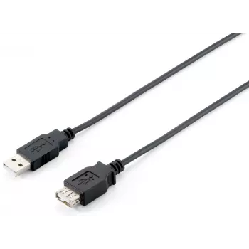 Equip USB 2.0 tipo A ilginimo kabelis, vyriškas į moterišką, 3,0 m, juodas